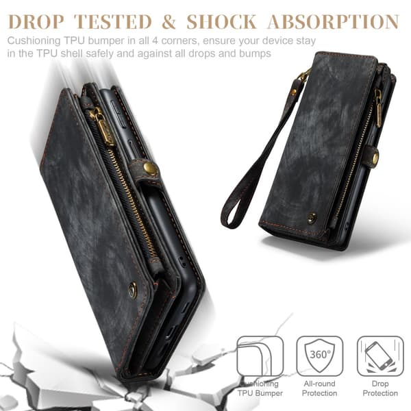 CaseMe Multi-Slot 2 i 1 Plånboksfodral Galaxy A34 Svart