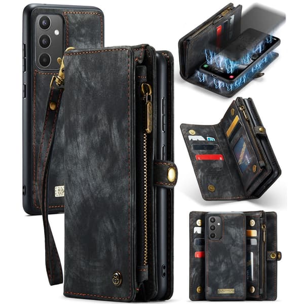 CaseMe Multi-Slot 2 i 1 Plånboksfodral Galaxy A34 Svart