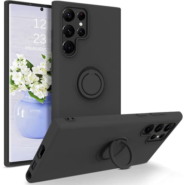Samsung Galaxy S22 Ultra Skal Med Ringhållare Svart