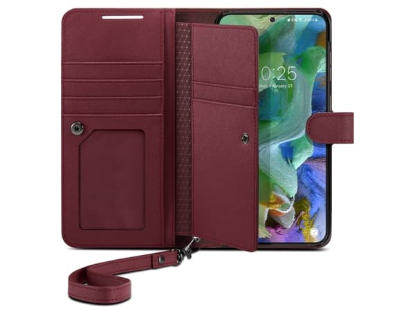 Spigen Wallet S Plus, Tegnebogsetui, Samsung, Galaxy S23 Plus, 16,8 cm (6,6"), Burgundy