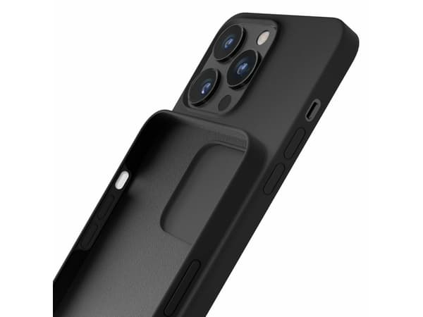 iPhone 14 Pro silikondeksel fra 3mk Silicone Case-serien - sort