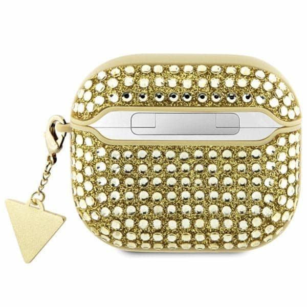 Guess AirPods 3 Skal Rhinestone Triangle Charm - Guld