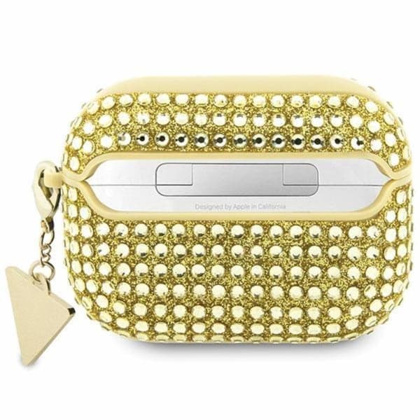 Guess AirPods Pro Skal Rhinestone Triangle Charm - Guld