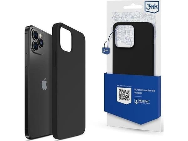 3MK Silicone Case, iPhone 12 Pro Max, Svart