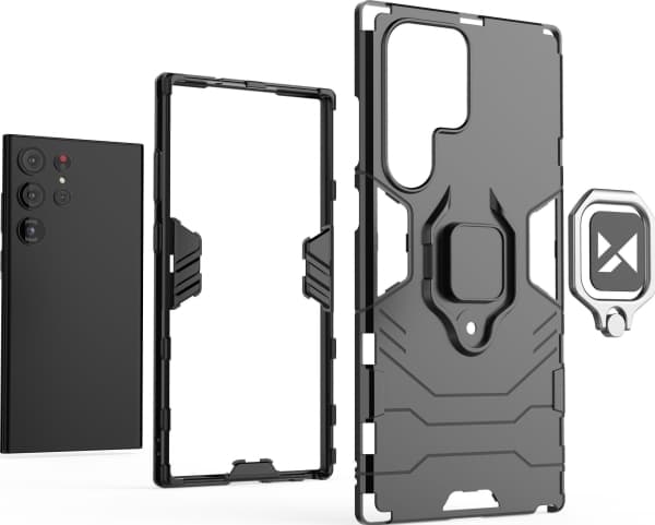 Wozinsky Wozinsky Wozinsky Ring Armor tapauksessa Samsung Galaxy S23 Ultra panssaroitu tapauksessa magneettinen haltija rengas lajittelu