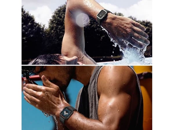 Hurtel Suojaa hihna Band tapauksessa Watch 7 / 6 / 5 / 4 / 3 / 2 / SE (45 / 44 / 42mm) tapauksessa panssaroitu katsella tapauksessa musta