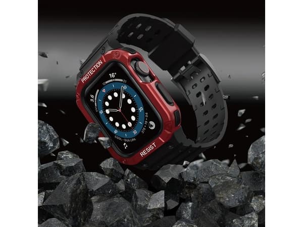Hurtel Suojaa hihna Band tapauksessa Watch 7 / 6 / 5 / 4 / 3 / 2 / SE (45 / 44 / 42mm) tapauksessa panssaroitu katsella tapauksessa musta