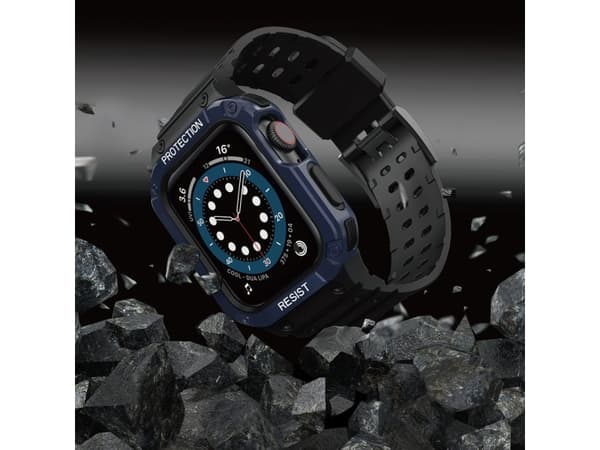 Hurtel Skyddsarmband med fodral för Watch 7 / 6 / 5 / 4 / 3 / 2 / SE (45 / 44 / 42mm) fodral pansrat klockfodral svart