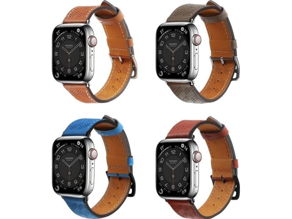 Hurtel läderarmband Apple Watch Ultra, SE, 8, 7, 6, 5, 4, 3, 2, 1 (49, 45, 44, 42 mm) armband mörkbrun