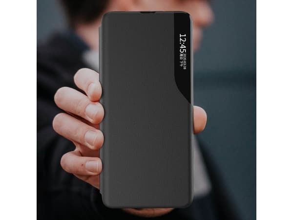 Hurtel Eco Leather View Case etui Samsung Galaxy A54 5G z klapką podstawka czarne