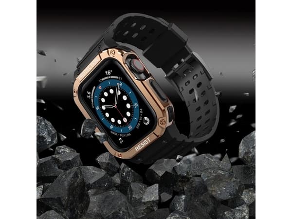 Hurtel Skyddsarmband med fodral för Watch 7 / 6 / 5 / 4 / 3 / 2 / SE (45 / 44 / 42mm) fodral pansrat klockfodral svart