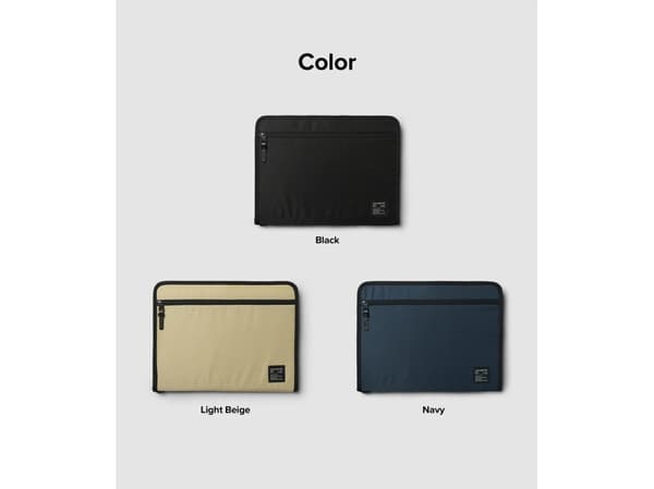 Ringke Smart Zip Pouch universaali kannettavan tietokoneen kotelo tabletti (jopa 13'') jalusta laukku järjestäjä beige