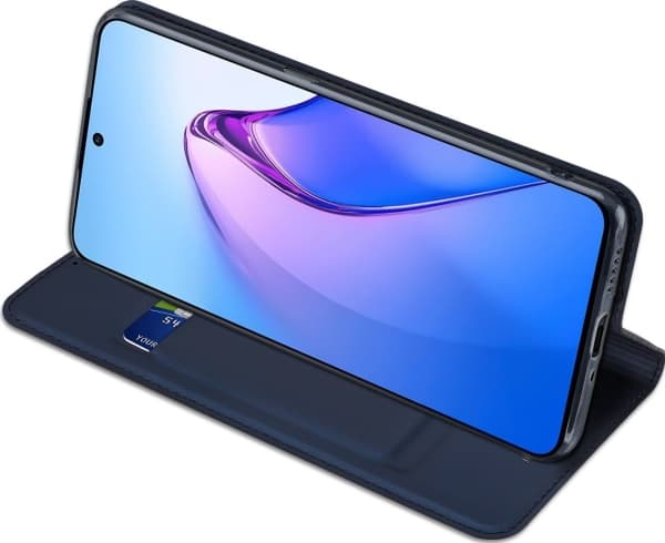 Dux Ducis Dux Ducis Skin Pro tapauksessa Oppo Reno 8 Pro flip kansi kortti lompakko lompakko jalusta sininen sininen