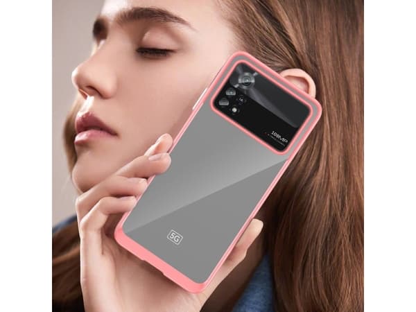 Hurtel OUTER SPACE CASE ETUI FOR XIAOMI POCO X4 PRO 5G CASE WITH ELASTIC FRAME PUNAINEN