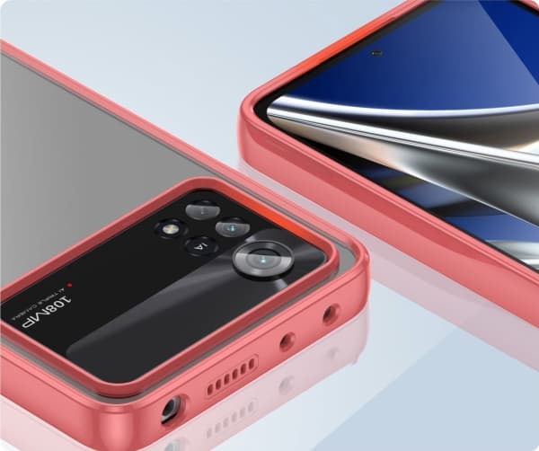 Hurtel OUTER SPACE CASE ETUI FOR XIAOMI POCO X4 PRO 5G CASE WITH ELASTIC FRAME PUNAINEN