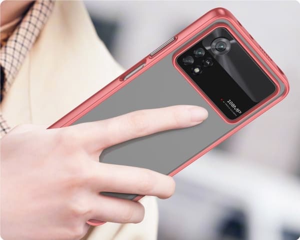 Hurtel OUTER SPACE CASE ETUI FOR XIAOMI POCO X4 PRO 5G CASE WITH ELASTIC FRAME PUNAINEN