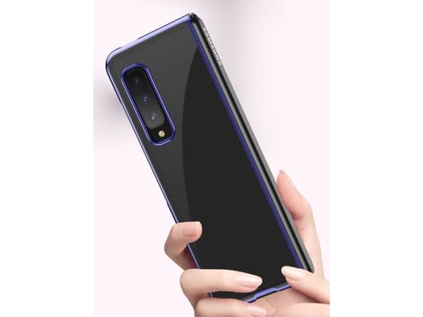 Hurtel Plating Case hardt dekseldeksel med metallramme for Samsung Galaxy Fold blå
