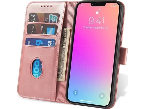 Hurtel Magnetfodral fodral för Samsung Galaxy A54 5G flip cover plånbok stativ rosa