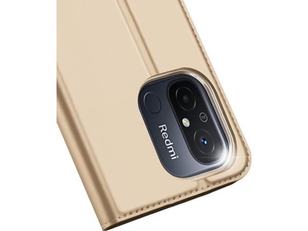 Dux Ducis Dux Ducis Skin Pro fodral för Xiaomi Redmi 11A / Poco C55 / Redmi 12C flip cover kort plånbok stativ guld