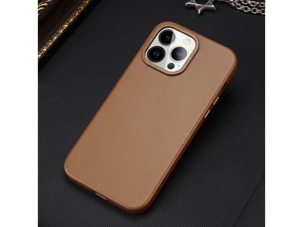 Dux Ducis Dux Ducis Dux Ducis Grit nahkakotelo iPhone 14 Pro Max tyylikäs tekonahkainen suojus (yhteensopiva MagSafe) ruskea