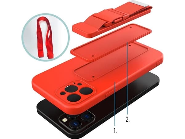 Hurtel Rope fodral gel fodral med nyckelband kedja handväska nyckelband iPhone 13 Pro lila