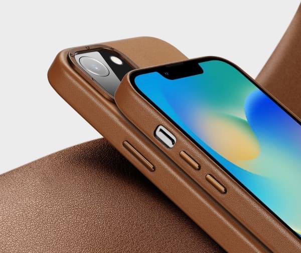 Dux Ducis Dux Ducis Grit Lærveske til iPhone 14 Max Elegant kunstskinndeksel (MagSafe-kompatibel) Brun