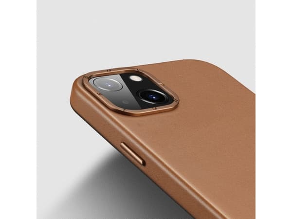 Dux Ducis Dux Ducis Grit Lærveske til iPhone 14 Max Elegant kunstskinndeksel (MagSafe-kompatibel) Brun