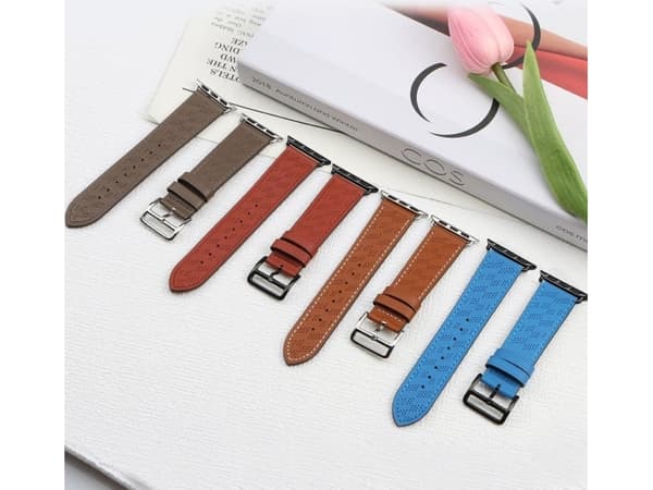Hurtel Strap Lærreim Apple Watch SE, 8, 7, 6, 5, 4, 3, 2, 1 (41, 40, 38 mm) armbånd brun