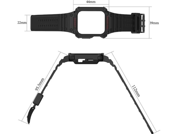 Hurtel Protect Strap Band Band med veske for klokke 7/6/5/4/3/2/SE (41/40/38mm) urkasse pansret klokkedeksel Rosa