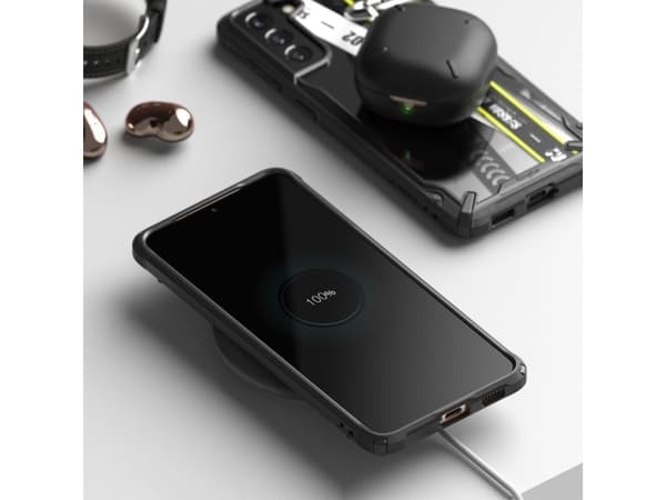 Ringke Ringke Fusion X Design pansret deksel med ramme for Samsung Galaxy S21+ 5G (S21 Plus 5G) svart (Rutine) (XDSG0054)