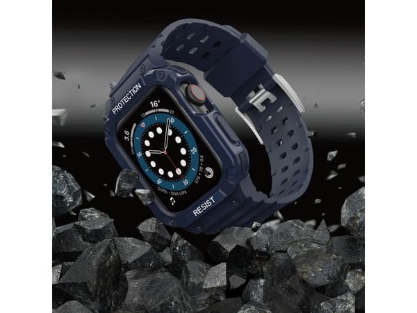 Hurtel Protect Armband med fodral för Watch 7 / 6 / 5 / 4 / 3 / 2 / SE (41 / 40 / 38mm) fodral bepansrat klockfodral blå