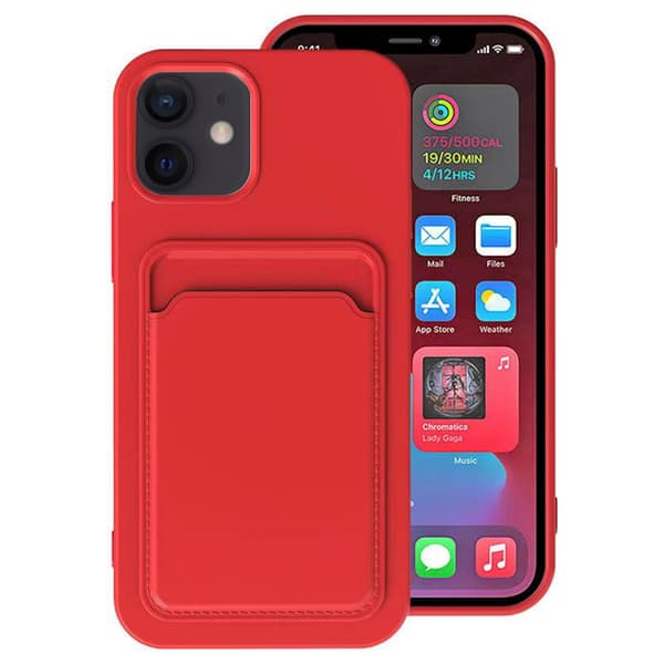 iPhone 11 - Funktionellt Skal med Korthållare (Floveme) Röd