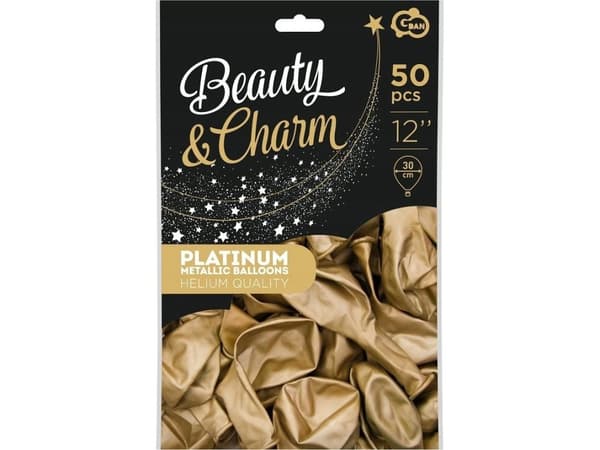 GoDan Beauty&Charm Ballonger platina gull 12" / 50 stk CB-ZLT5