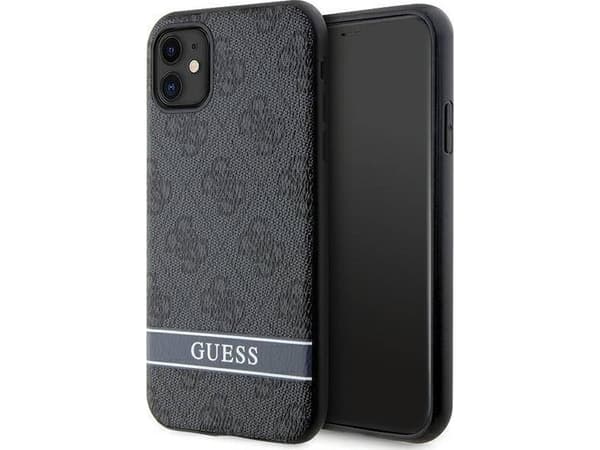 Guess GUHCN61P4SNK iPhone 11 / Xr gray hardcase 4G Stripe