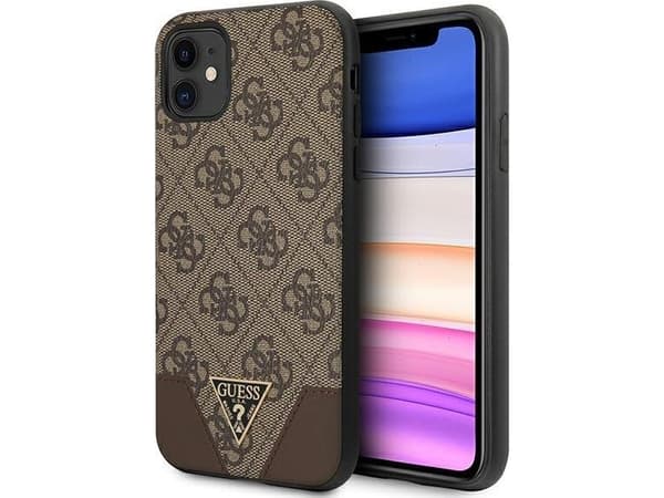 Apple iPhone 11 6.1 "Guess dėklas 4G Triangle Collection GUHCN61PU4GHBR rudos spalvos