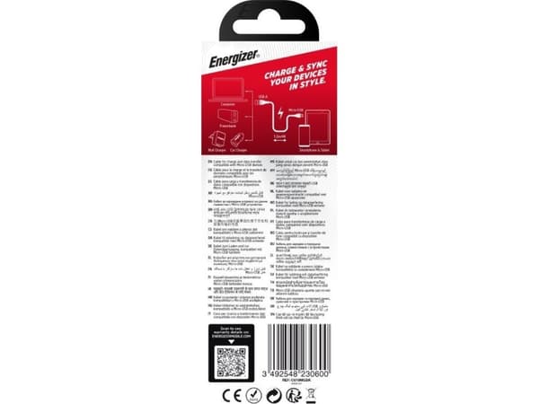 Energizer USB Cable Energizer Classic - USB-A to Micro USB Connection Cable 1.2m (Black)