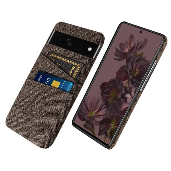 Google Pixel 7 Pro Mobilskal Korthållare - Brun