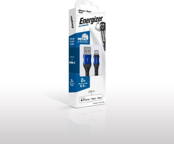 Energizer USB Cable Energizer Ultimate - USB-A to Lightning Connection Cable MFi Certified 2m (Blue)