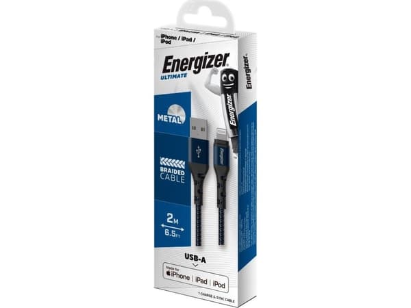 Energizer USB Cable Energizer Ultimate - USB-A to Lightning Connection Cable MFi Certified 2m (Blue)