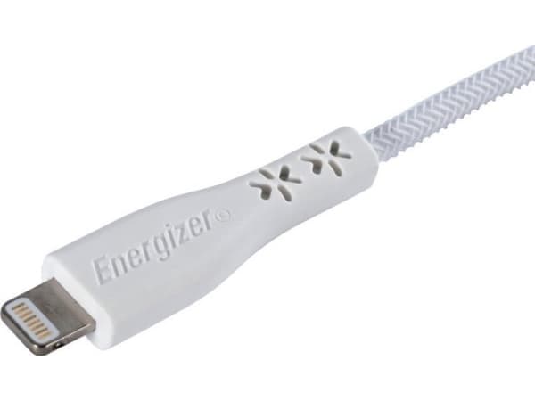 Energizer HardCase - USB-C till Lightning anslutningskabel MFi certifierad 2m (Vit)