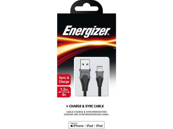 Energizer Classic - USB-A til Lightning-tilkoblingskabel MFi-sertifisert 1,2 m (svart)
