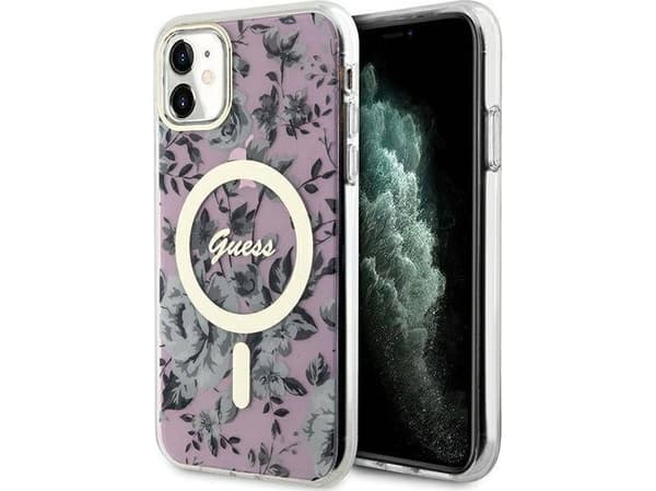 Fodral GUESS GUHMN61HCFWSP IPHONE 11 / XR 6.1 "Rosa / Rosa HARDCASE FLOWER MAGSAFE