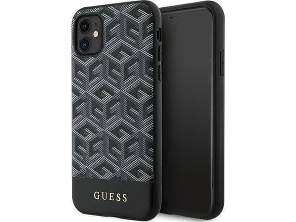 Kotelo Guess GCube Stripes MagSafe-sulake iPhone 11 / Xr - musta