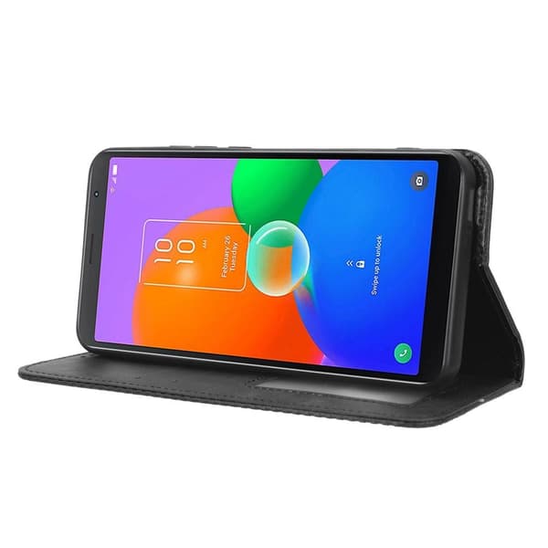 Wallet Stand Flip Telefontaske til TCL 403 - Sort
