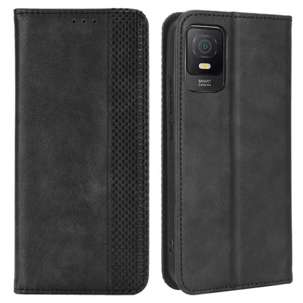 Wallet Stand Flip Telefontaske til TCL 403 - Sort