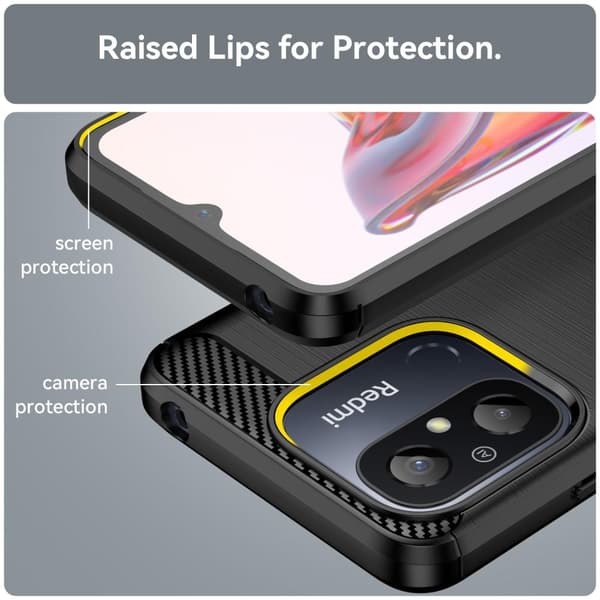 Carbon Fiber Texture TPU Cover for För Xiaomi Redmi 12C