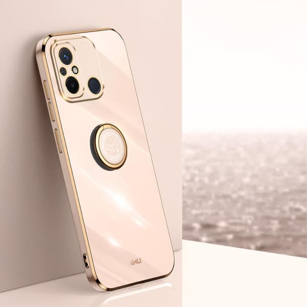 XINLI til Xiaomi Redmi 12C Ring Stativetui TPU Cover - Pink