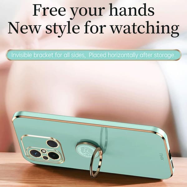 XINLI til Xiaomi Redmi 12C Ring Stativetui TPU Cover - Pink