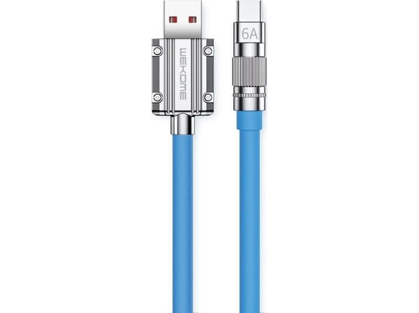 WEKOME WDC-186 Wingle Series - USB-A til USB-C hurtigladekabel 1 m (blå)