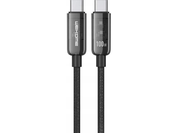 WEKOME WDC-193 Vanguard Series - USB-C till USB-C anslutningskabel för supersnabb laddning 100W 1 m (svart)
